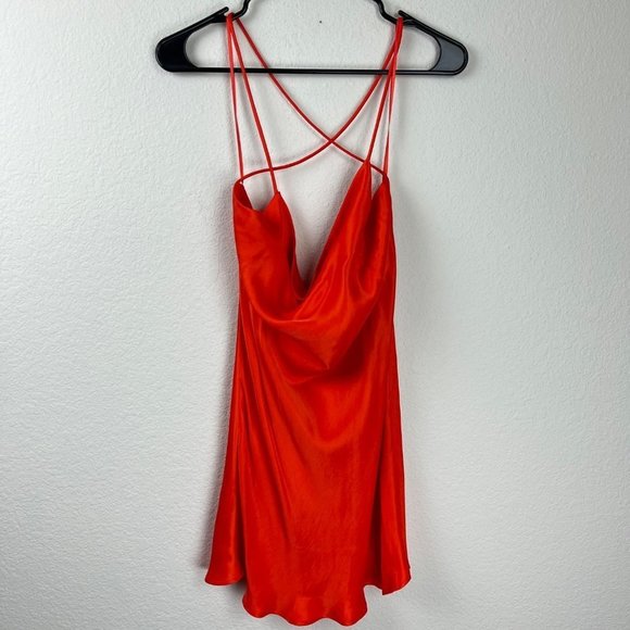 Zara Dresses & Skirts - NEW Zara Drape Strappy Satin Dress Size Small